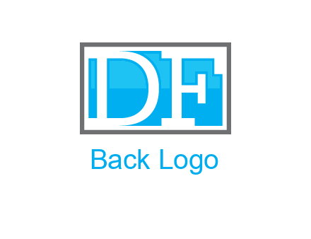 Letters DF are in rectangle logo