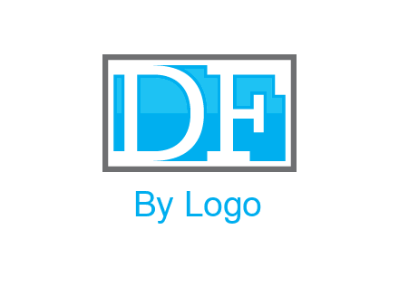 Letters DF are in rectangle logo