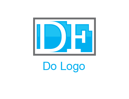 Letters DF are in rectangle logo