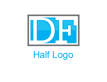Letters DF are in rectangle logo