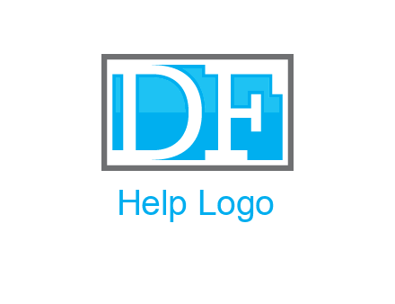 Letters DF are in rectangle logo