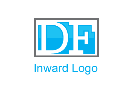 Letters DF are in rectangle logo