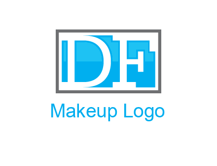 Letters DF are in rectangle logo