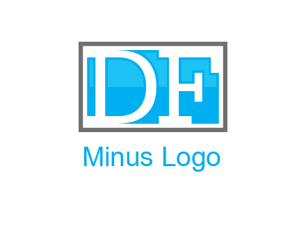 Letters DF are in rectangle logo