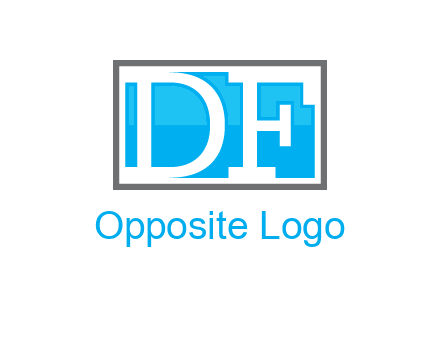 Letters DF are in rectangle logo