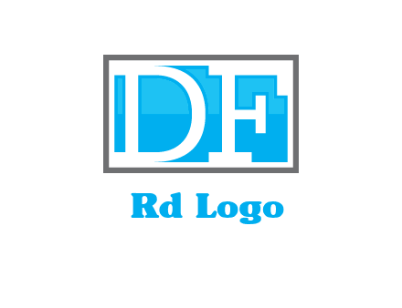 Letters DF are in rectangle logo