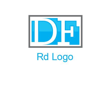 Letters DF are in rectangle logo