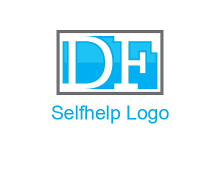 Letters DF are in rectangle logo