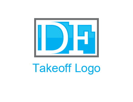 Letters DF are in rectangle logo