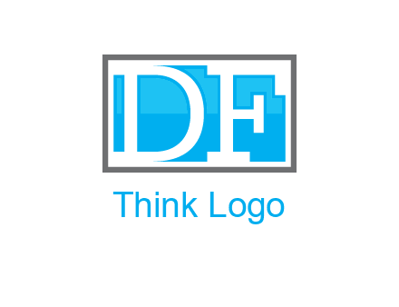 Letters DF are in rectangle logo
