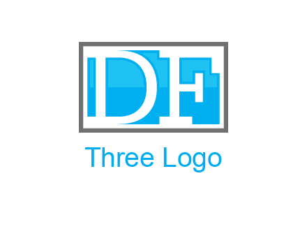 Letters DF are in rectangle logo