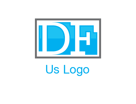 Letters DF are in rectangle logo
