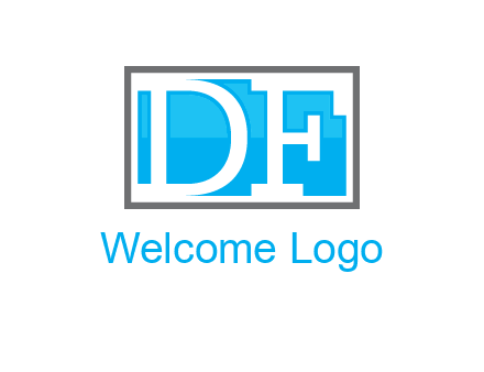 Letters DF are in rectangle logo
