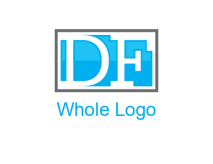Letters DF are in rectangle logo