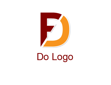 letter F forming letter D