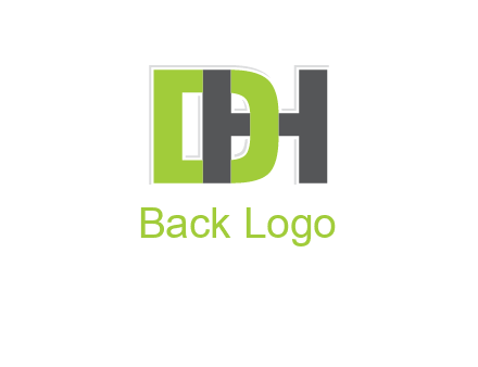 letter D intertwining with letter H