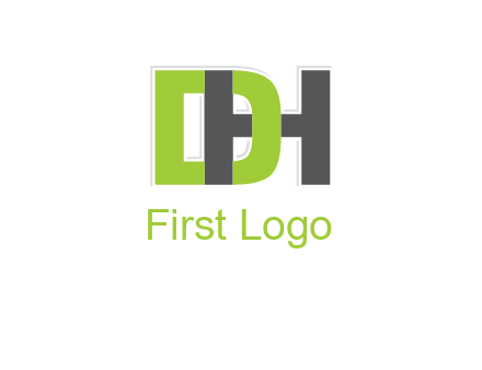 letter D intertwining with letter H