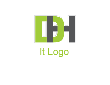 letter D intertwining with letter H