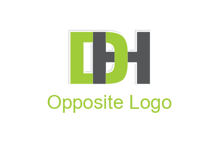 letter D intertwining with letter H