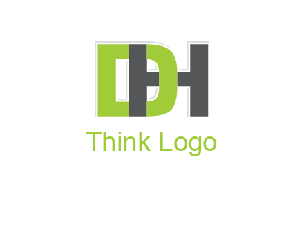 letter D intertwining with letter H