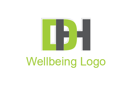 letter D intertwining with letter H