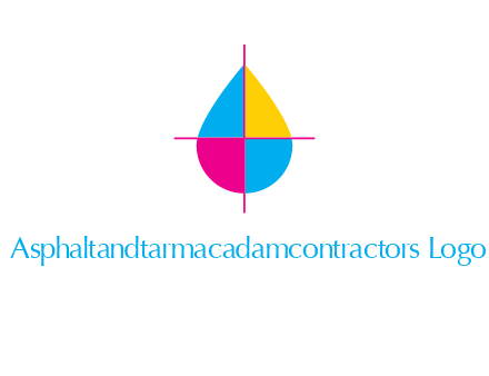 cross lines across colorful drop printing logo