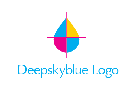 cross lines across colorful drop printing logo