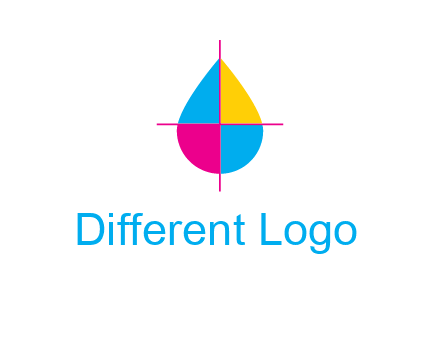cross lines across colorful drop printing logo