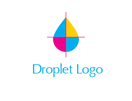 cross lines across colorful drop printing logo