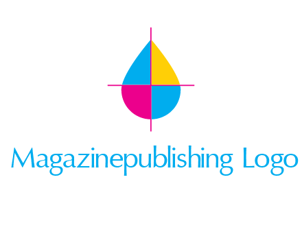cross lines across colorful drop printing logo