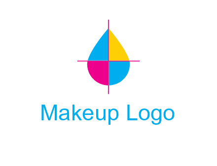 cross lines across colorful drop printing logo