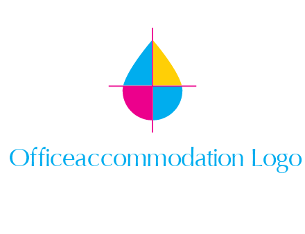 cross lines across colorful drop printing logo