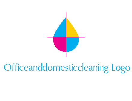 cross lines across colorful drop printing logo