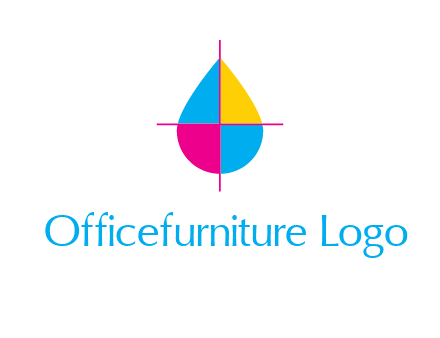 cross lines across colorful drop printing logo