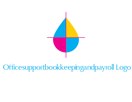 cross lines across colorful drop printing logo