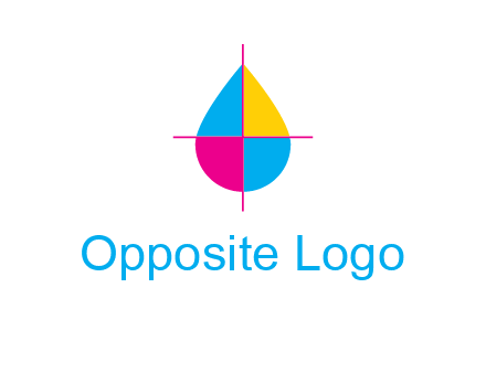 cross lines across colorful drop printing logo