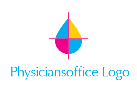 cross lines across colorful drop printing logo