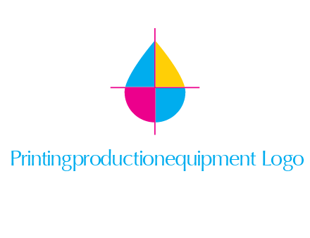 cross lines across colorful drop printing logo