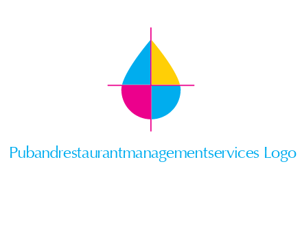 cross lines across colorful drop printing logo