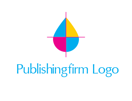 cross lines across colorful drop printing logo