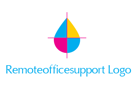 cross lines across colorful drop printing logo