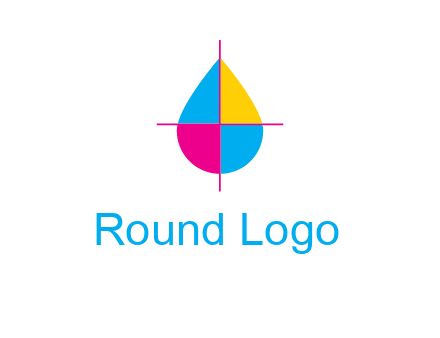 cross lines across colorful drop printing logo