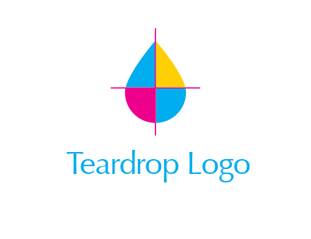 cross lines across colorful drop printing logo