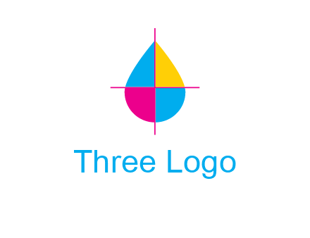 cross lines across colorful drop printing logo