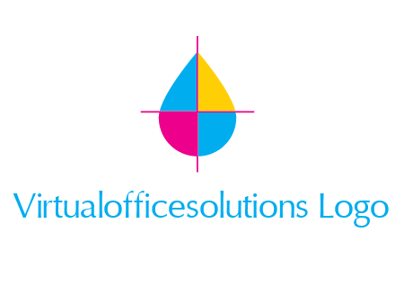 cross lines across colorful drop printing logo