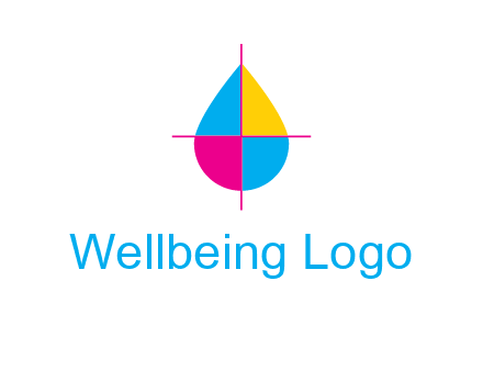 cross lines across colorful drop printing logo
