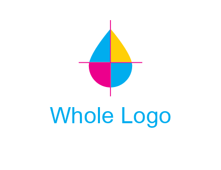 cross lines across colorful drop printing logo