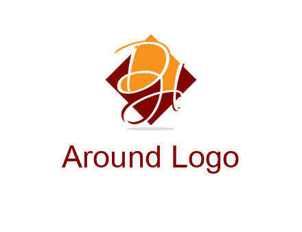 Letters DH are in rhombus shape logo