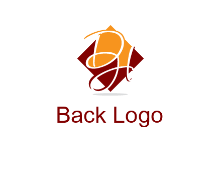 Letters DH are in rhombus shape logo