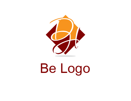 Letters DH are in rhombus shape logo